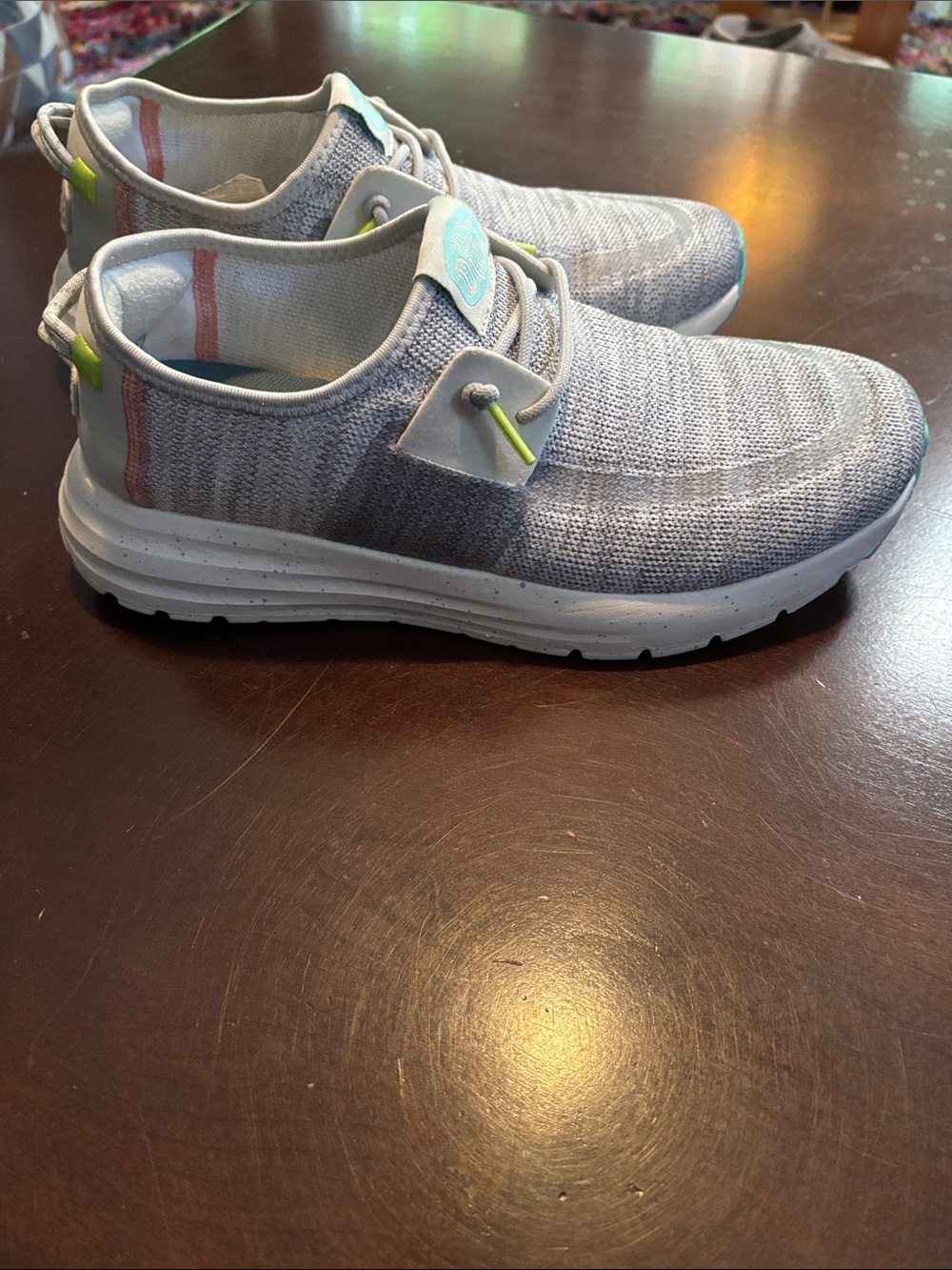 Hey Dude Light Gray Knit Sirocco Slip-On Sneakers